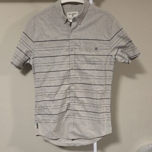 Billabong Men's Casual Gray and Black Striped Shirt
